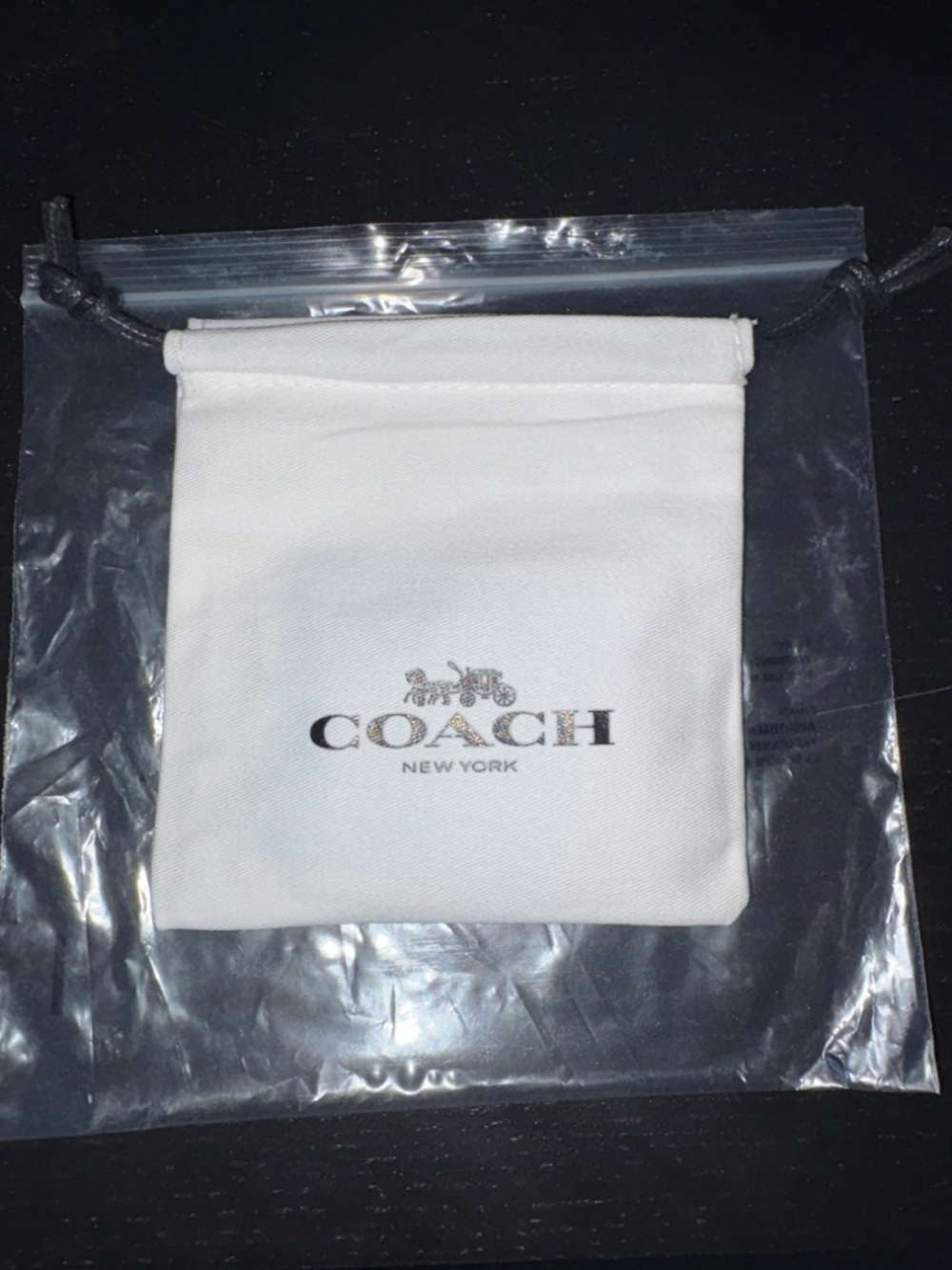 NWT Coach Silver Tone Charm Bracelet with Logo Pouch - Picture 3 of 3